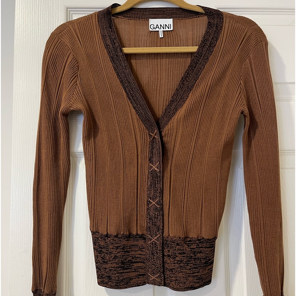 Ganni Brown Cardigan